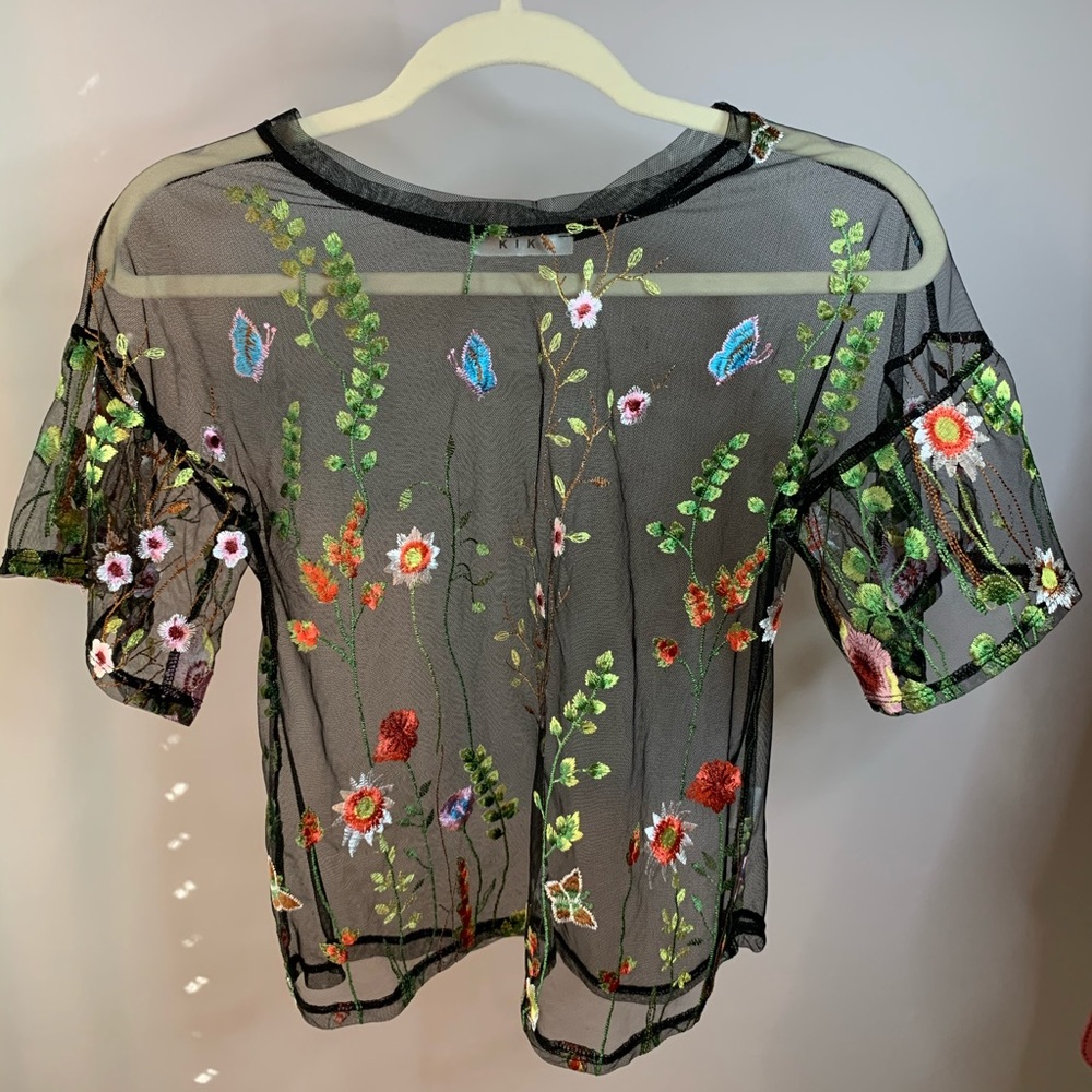 Floral clear t shirt